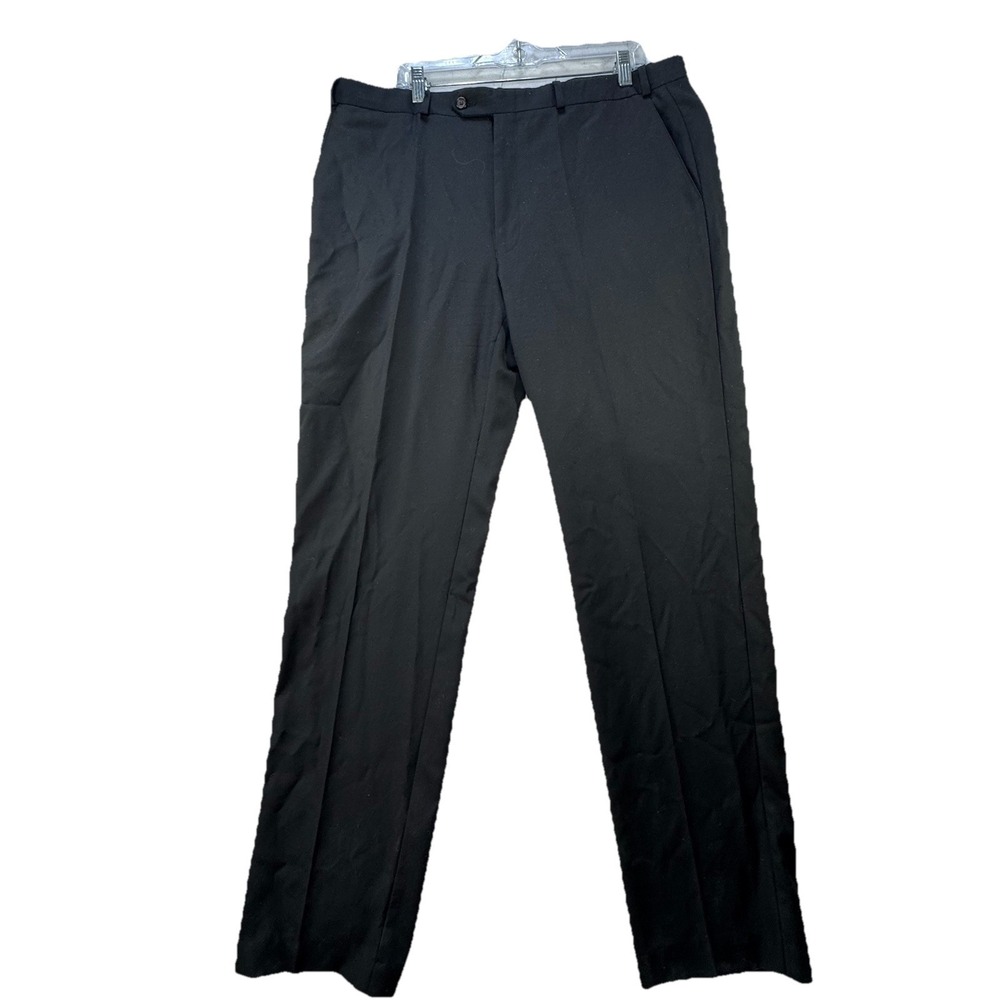 Lauren Ralph Lauren Men's Black Comfort Dress Pants 38 X 34 Length 100% Wool